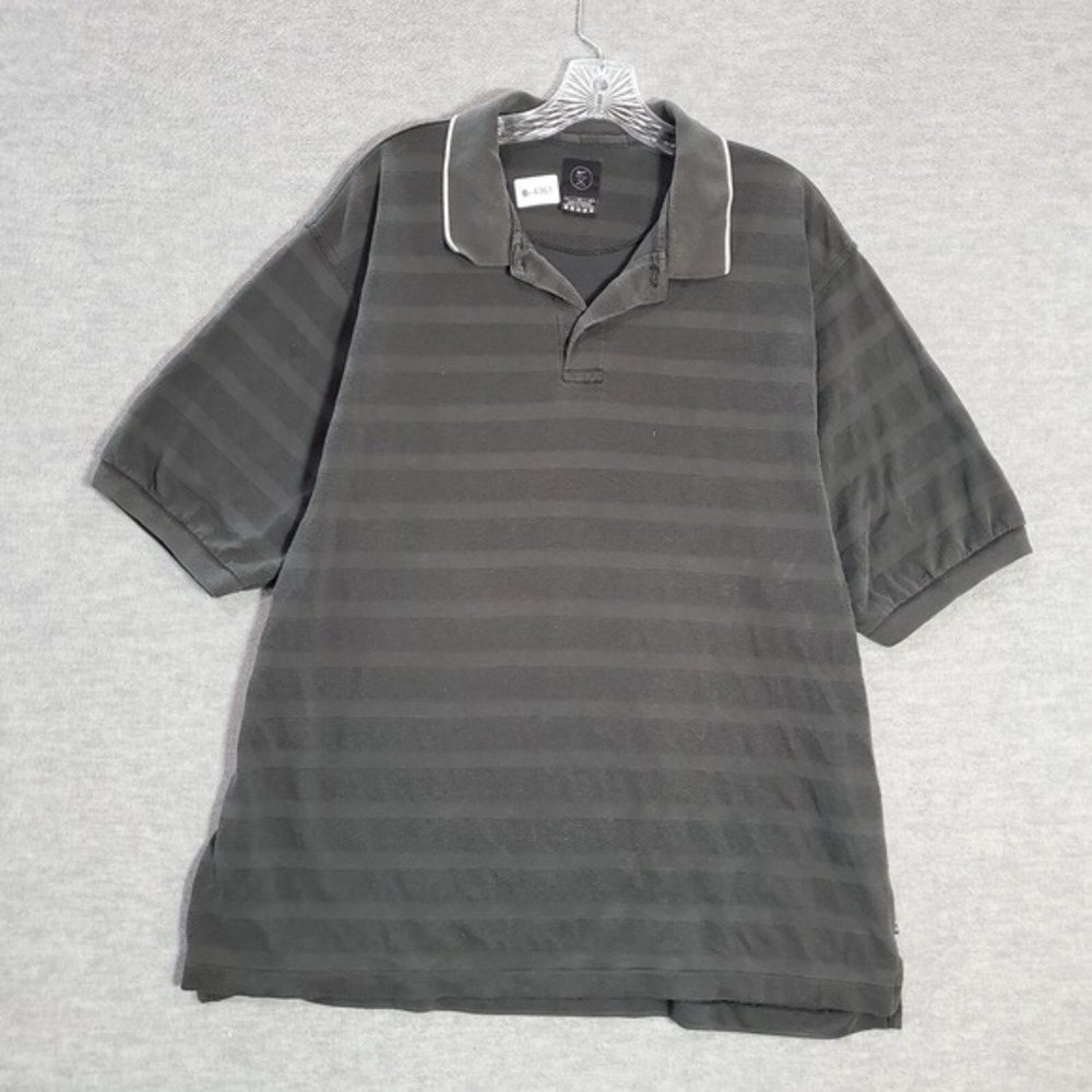 VINTAGE Nike Golf Men Polo Shirt Large Gray Striped Short Sleeve Collar 90s‎